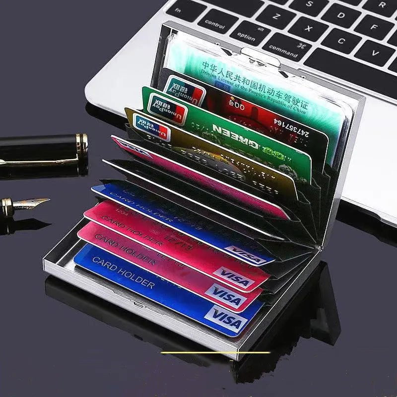 Storazone 10 Slots Stainless Credit Card Holder Men Slim Anti RFID Travel ID Cardholder Debit Box Women Wallet Metal Case Porte Carte