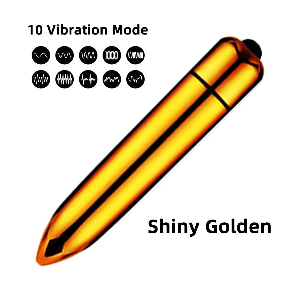 Storazone 10 Speed ShinyGolden / CHINA 10 Speed Vibration Clit Stimulation Adult Sex Toy Vibrating Jump Love Egg Mini Bullet G Spot Vagina Vibrator for Women Female