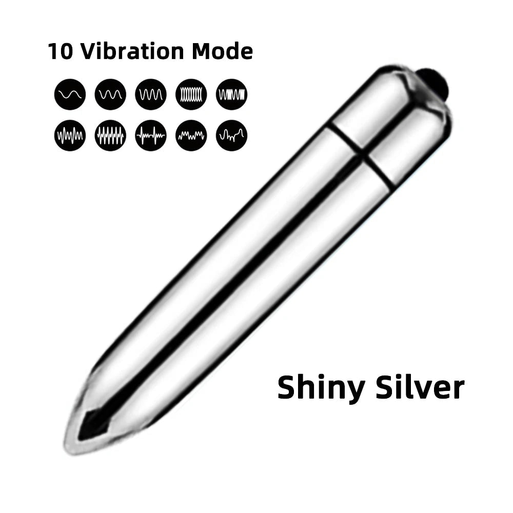 Storazone 10 Speed ShinySilver / CHINA 10 Speed Vibration Clit Stimulation Adult Sex Toy Vibrating Jump Love Egg Mini Bullet G Spot Vagina Vibrator for Women Female