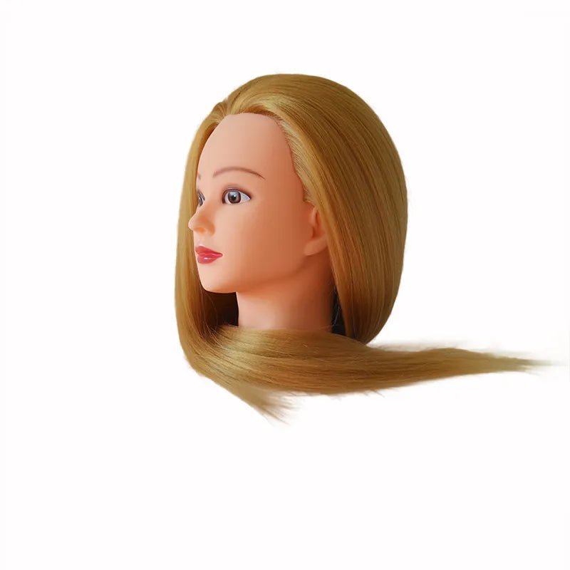 Storazone 100% High Temperature Fiber Blonde Hair Mannequin Head Training Head For Braid Hairdressing Manikin Doll Head With Clamp