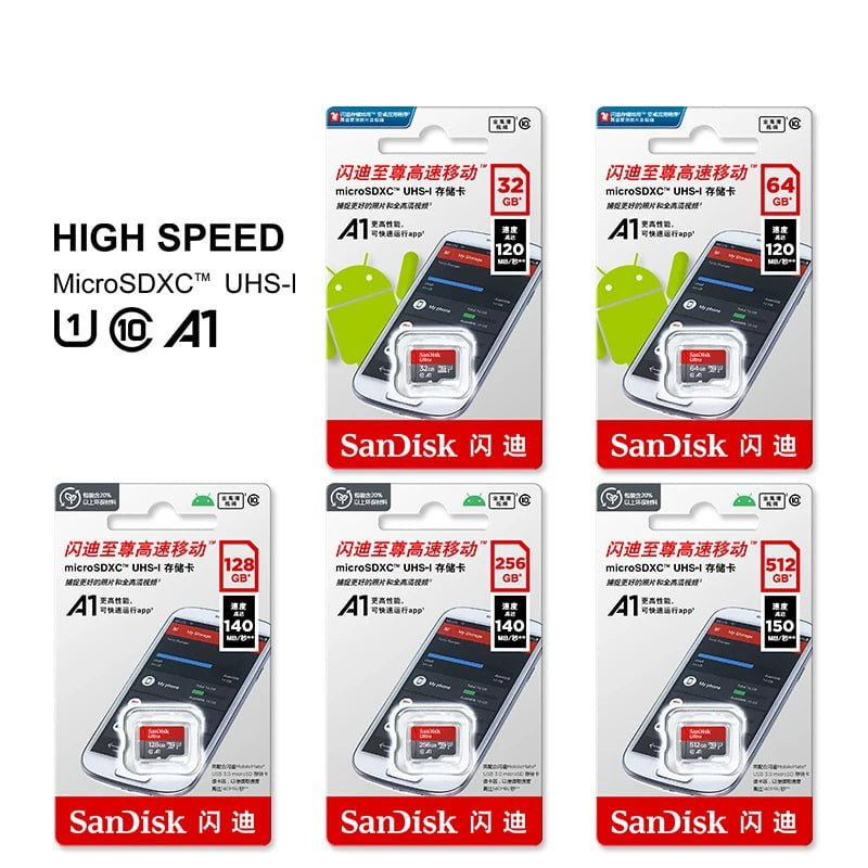 Storazone 100% Original SanDisk memory card 32GB micro tf sd card 64GB 128GB 256GB tarjeta micro tf 32G 256G U3 mini TF card