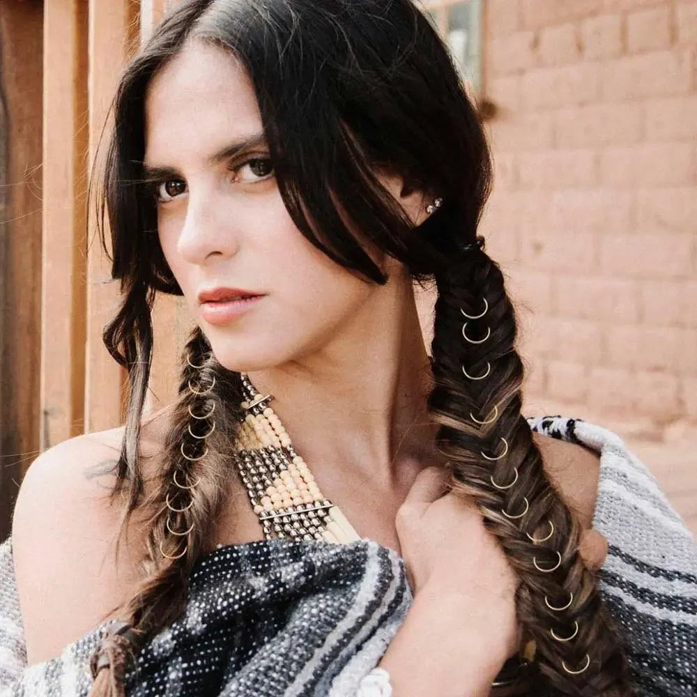 Storazone 100pcs 14mm Hair Braid Rings Accessories Clips for Women and Girls Dreadlocks Beads Set Color Gold and Sliver