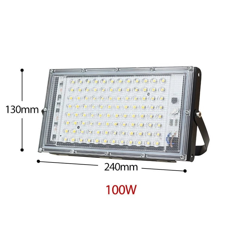 Storazone 100W / CHINA / Cold White LED Floodlight 150W 100W 50W Outdoor Wall 220V 240V Black Floodlight street IP65 Waterproof Reflector Garden Lighting