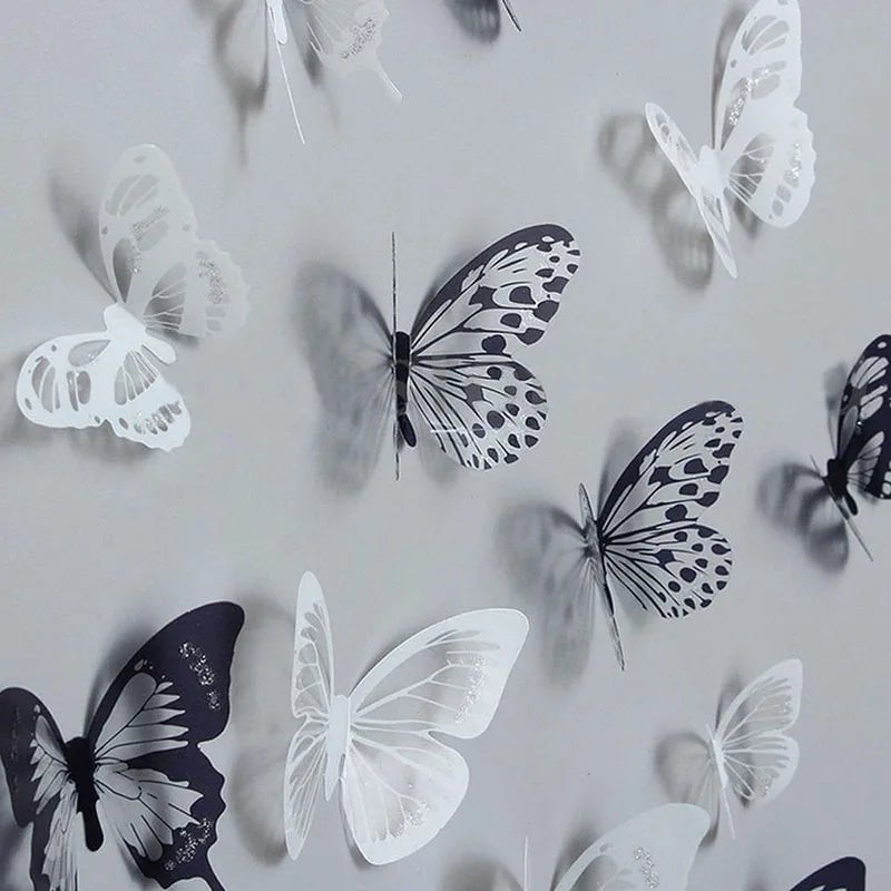 Storazone 101 18pcs Crystal Butterflies 3D Sticker for Beautiful Butterfly Living Room Decor Wall Decals Home Decoration