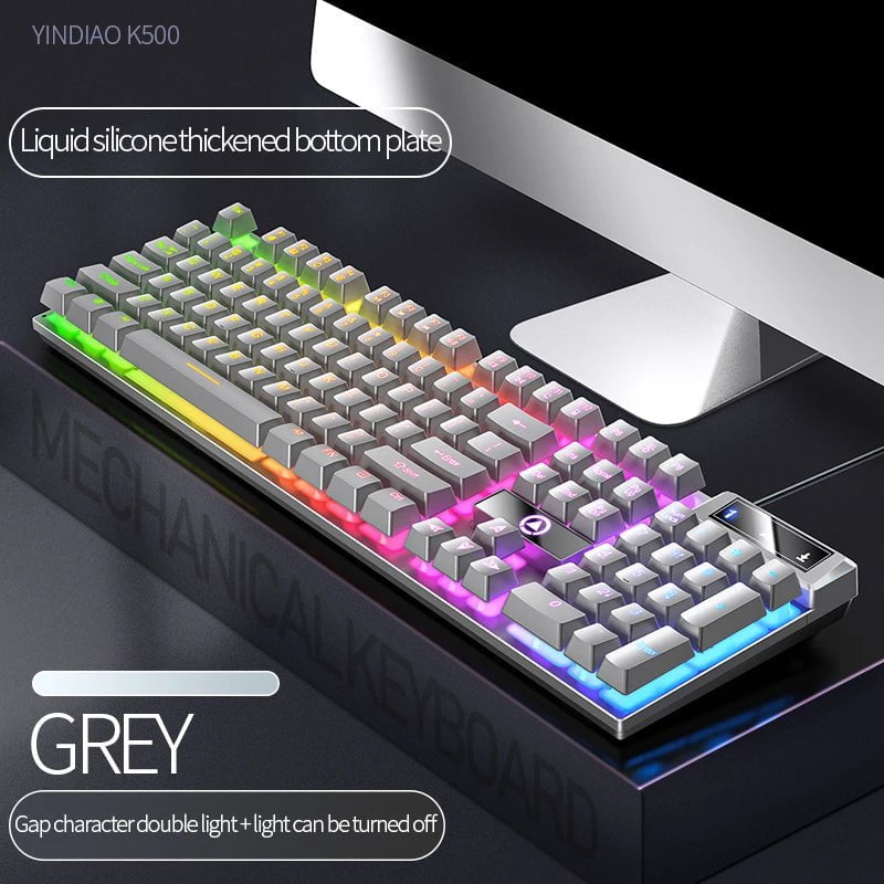 Storazone 104 Keys Gaming Keyboard Wired Keyboard Color Matching Backlit Mechanical Feel Computer E-sports Peripherals for Desktop Laptop