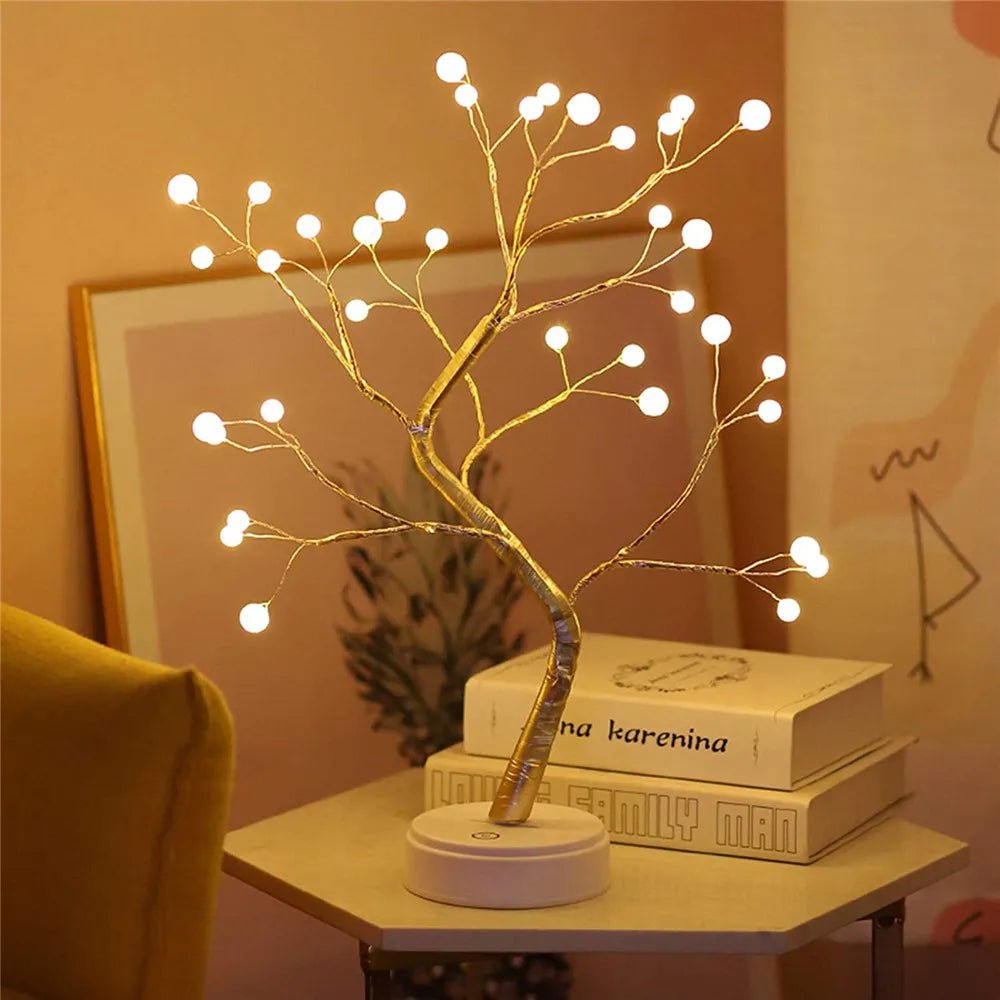 Storazone 108 LED Silver Wire Desk Bonsai Tree Light 8 Modes DIY Artificial Tree Branch Night Light Battery USB Operated For Bedroom Xmas