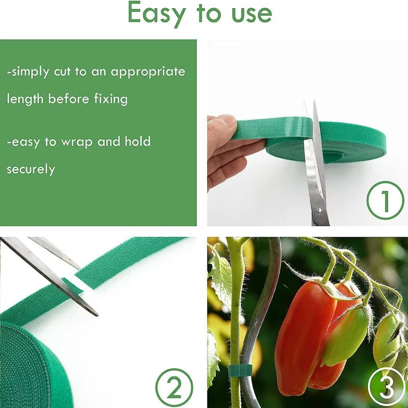 Storazone 10M/5M/2M Green Garden Twine Plant Ties Nylon Plant Bandage Garden Hook Loop Bamboo Cane Wrap Support Garden Accessories