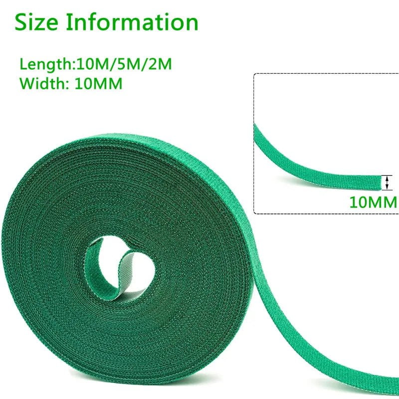 Storazone 10M/5M/2M Green Garden Twine Plant Ties Nylon Plant Bandage Garden Hook Loop Bamboo Cane Wrap Support Garden Accessories