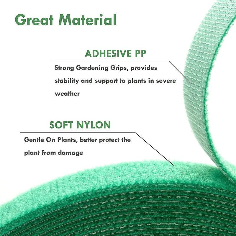 Storazone 10M/5M/2M Green Garden Twine Plant Ties Nylon Plant Bandage Garden Hook Loop Bamboo Cane Wrap Support Garden Accessories