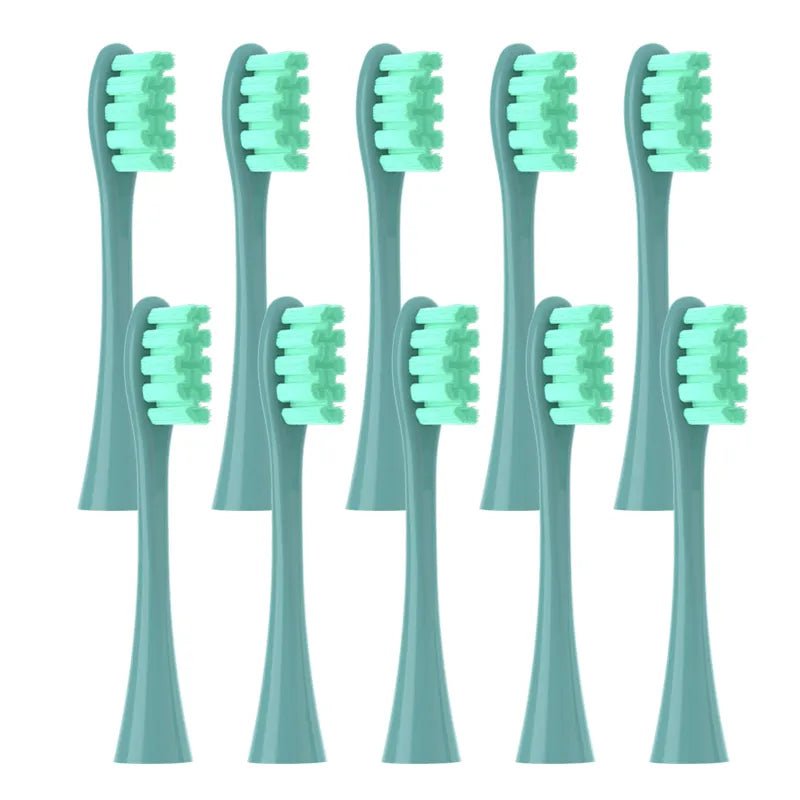 Storazone 10pcs Green 10pcs Replacement Heads For Oclean Flow/X/ X PRO/ Z1/ F1/ One/ Air 2 /SE Brush Heads Soft DuPont Sonic Toothbrush Vacuum Bristle