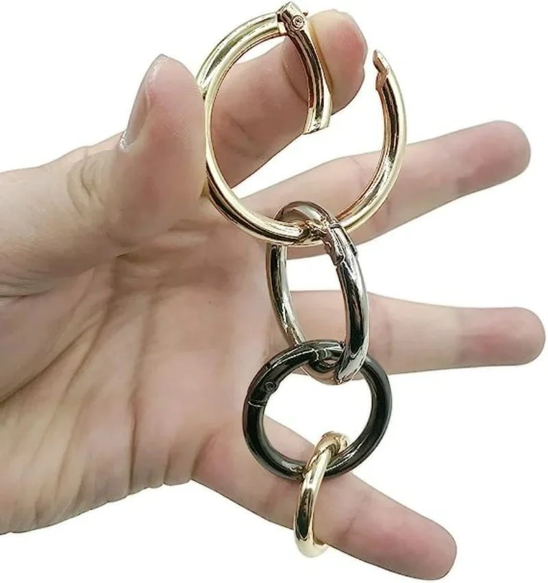 Storazone 10Pcs/lot O Round Bag Buckle Metal Clasps Buckles Spring Circular Carabiner Snap Hook Spring Keyring DIY Jewelry Bag Accessories