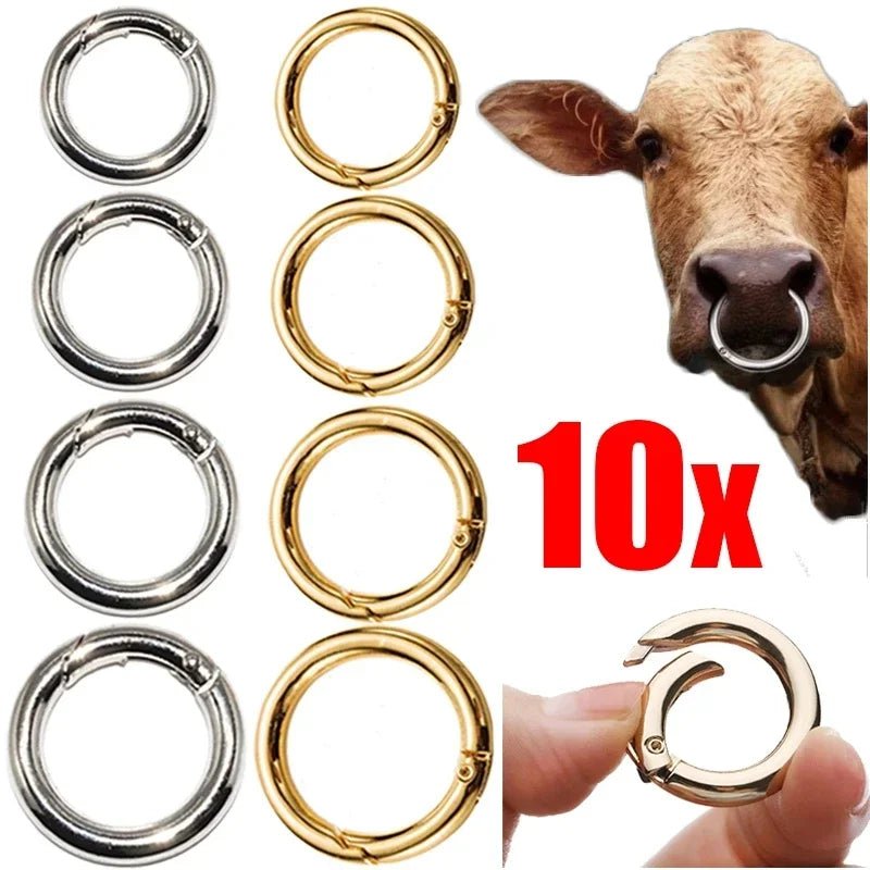 Storazone 10Pcs/lot O Round Bag Buckle Metal Clasps Buckles Spring Circular Carabiner Snap Hook Spring Keyring DIY Jewelry Bag Accessories