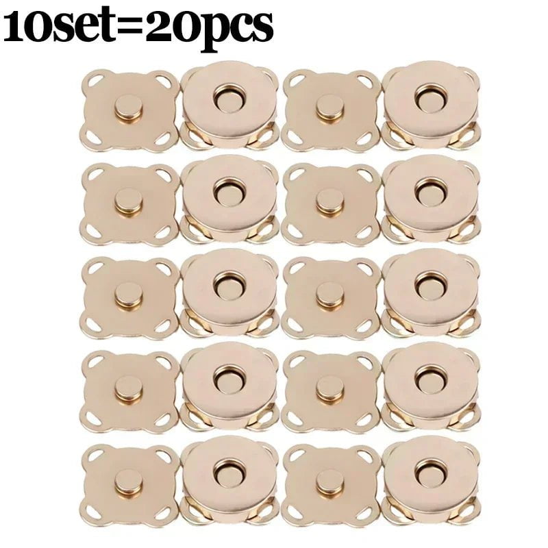 Storazone 10set-rose gold / 18mm 1/10Sets Magnetic Snap Fasteners Clasps Buttons Handbag Purse Wallet Craft Bags Parts Mini Adsorption Buckle 14/18mm Wholesale