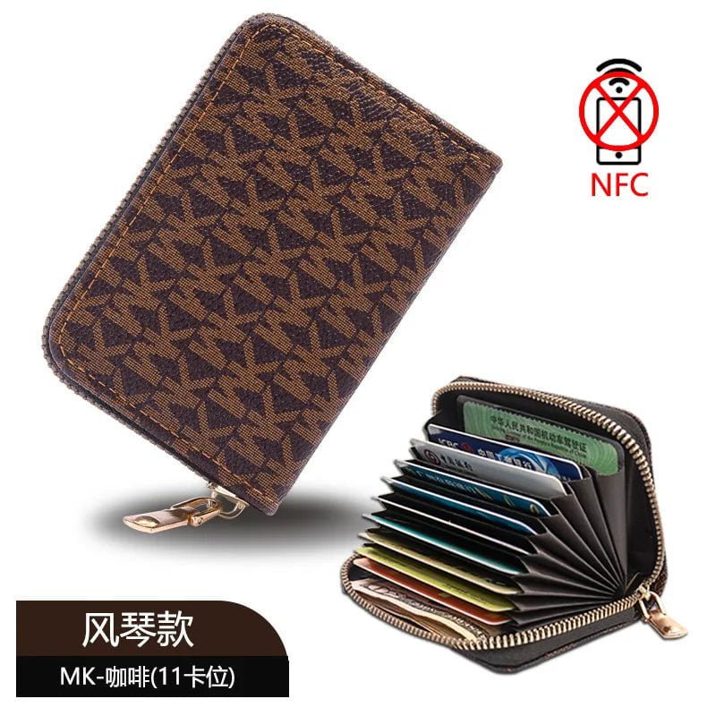 Storazone 11 Detents Cards Holders Men's Wallet Women'sCredit Card Holder RFID Blocking Zipper Money Pouch Card Protect Case Pocket Purse