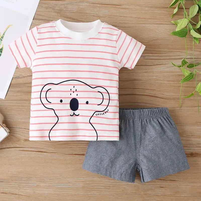 Storazone 12 / 6M Newborn Baby Boys Clothes Set 2023 Summer Cotton Short Sleeve Tops+Romper+Shorts 3Pcs sets Infant Baby Boy Girl Clothing Outfits