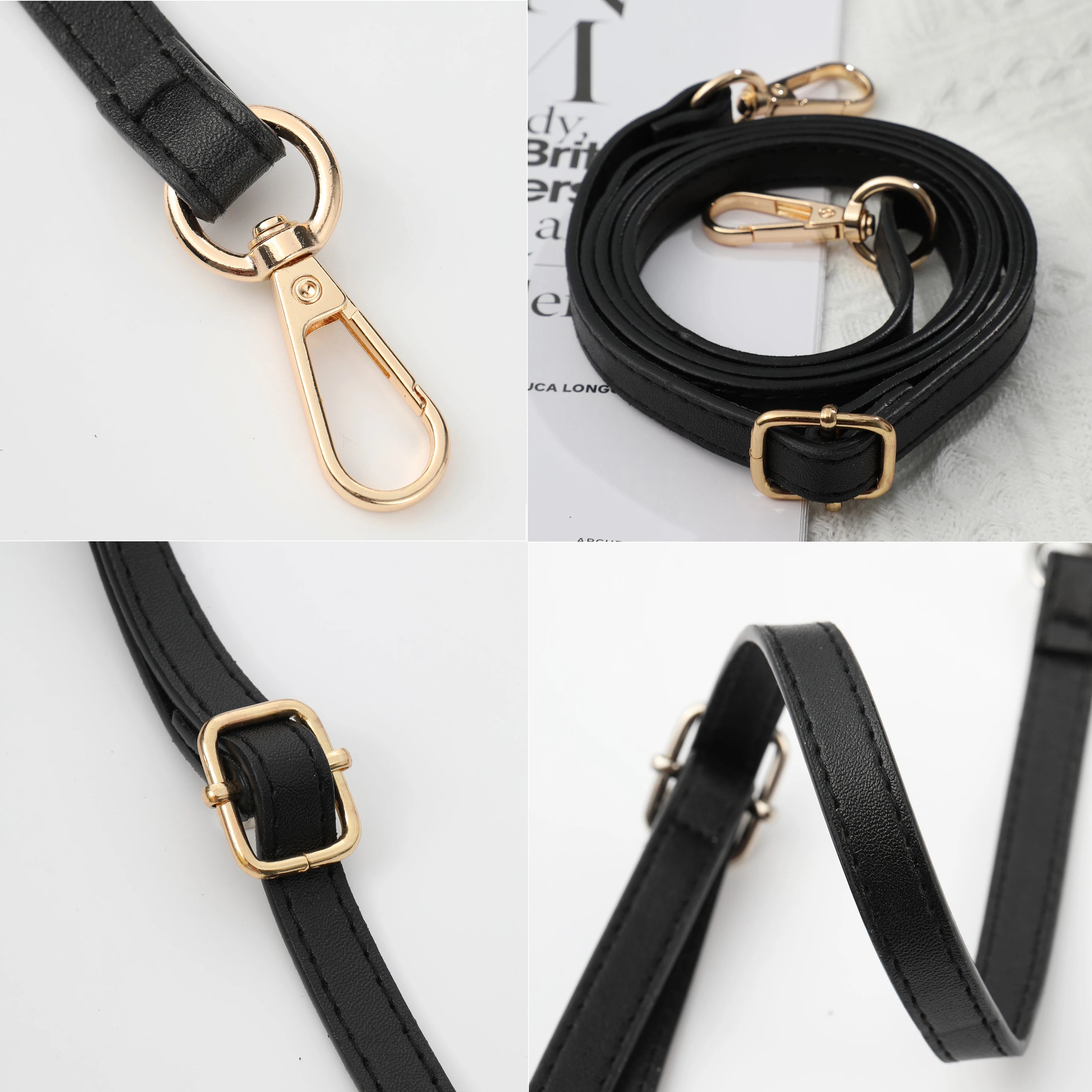 Storazone 125CM Long PU Leather Bag Strap Accessories for handbags 1.2CM Wide Shoulder Bag Strap For crossbody Replacement Strap For Bags