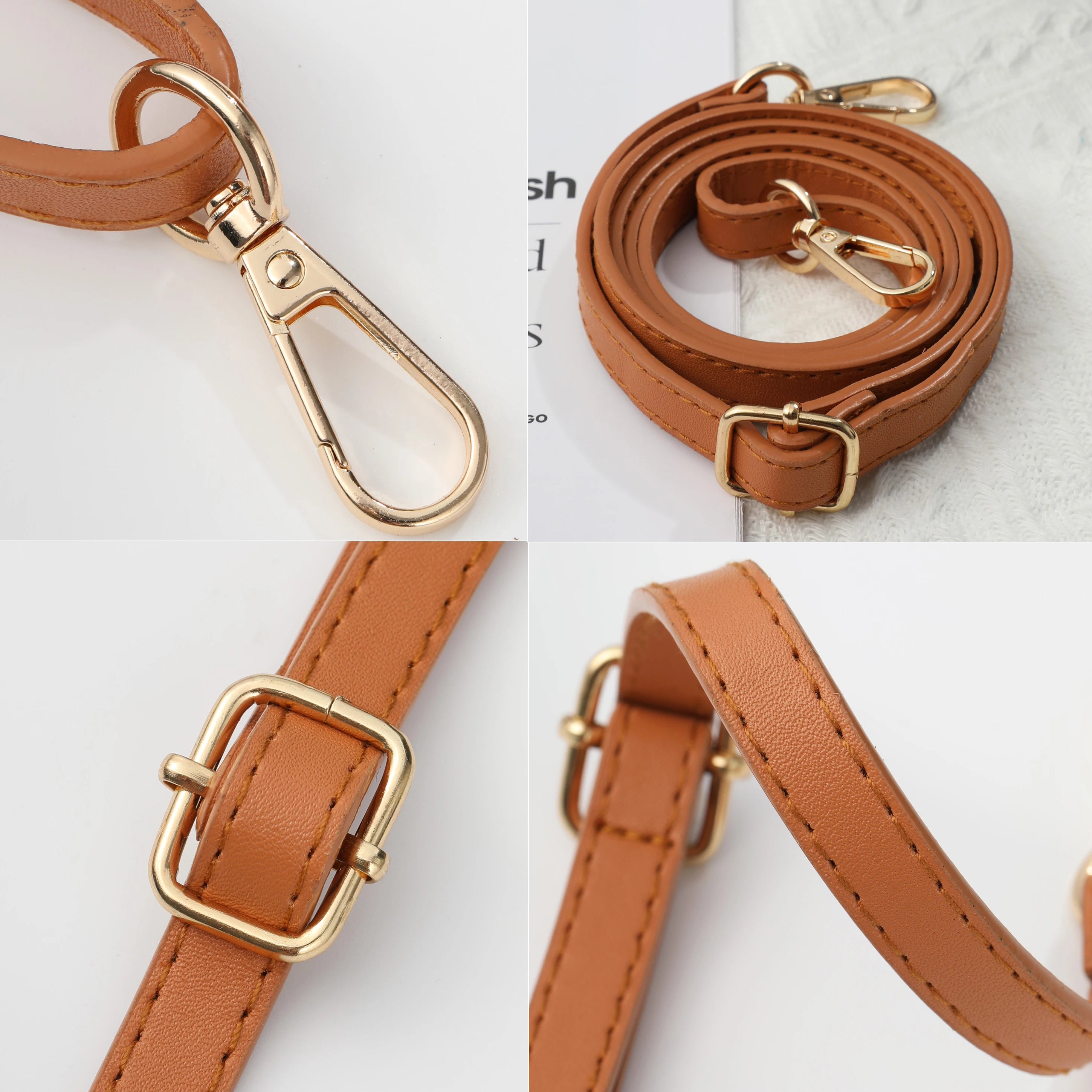 Storazone 125CM Long PU Leather Bag Strap Accessories for handbags 1.2CM Wide Shoulder Bag Strap For crossbody Replacement Strap For Bags