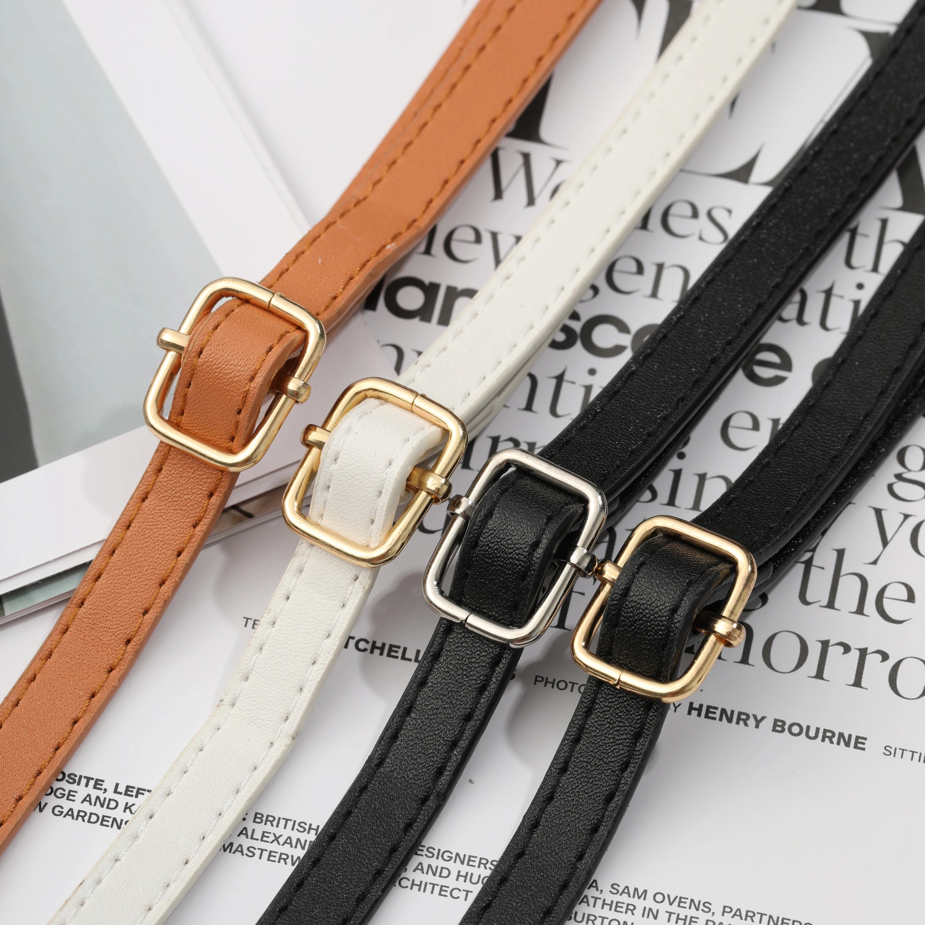 Storazone 125CM Long PU Leather Bag Strap Accessories for handbags 1.2CM Wide Shoulder Bag Strap For crossbody Replacement Strap For Bags