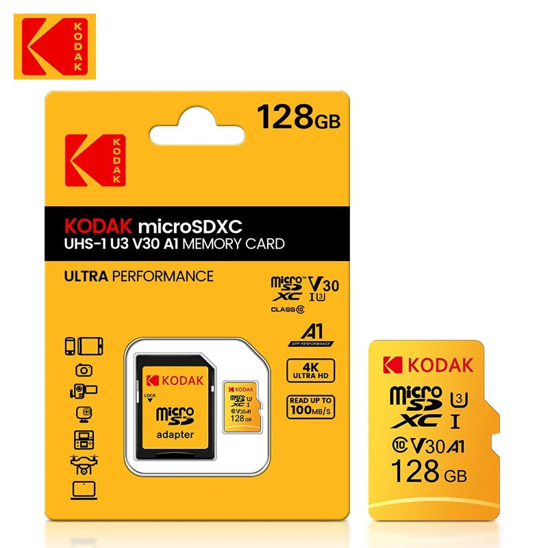 Storazone 128GB Original Kodak Micro SD Card 32GB 64GB Class10 Memory Card  A1256GB  Microsd Flash Drive Card A2 512GB  V30 U3 cartao de memoria