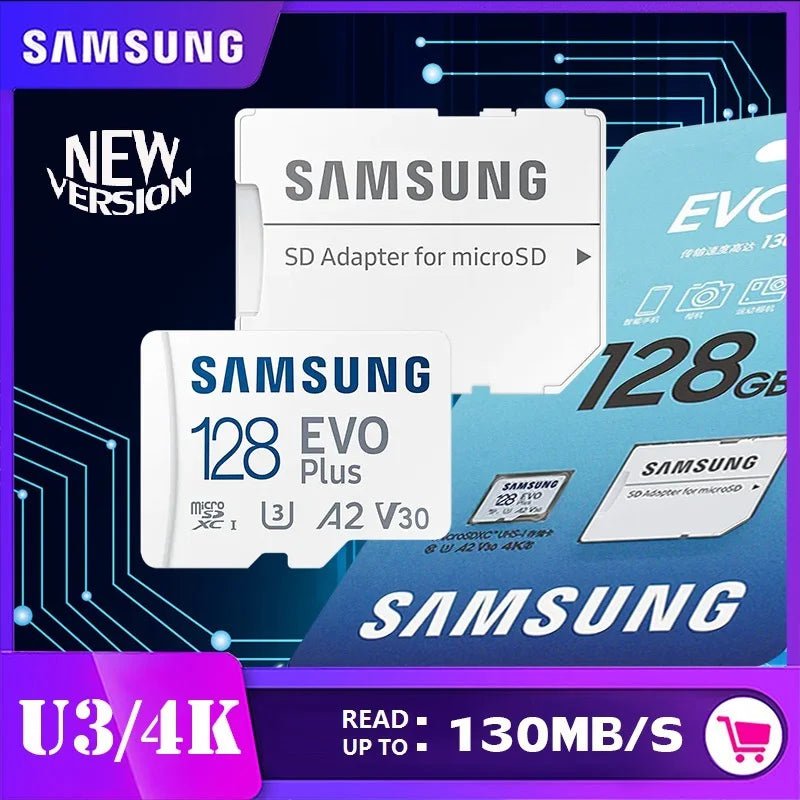 Storazone 128GB U3  R130MBs SAMSUNG Original Micro SD 64GB Memori Memory Card C10 TF MicroSD TF Cards SDXC 128GB 256GB 512GB U3 4K For Phone Drone Camera