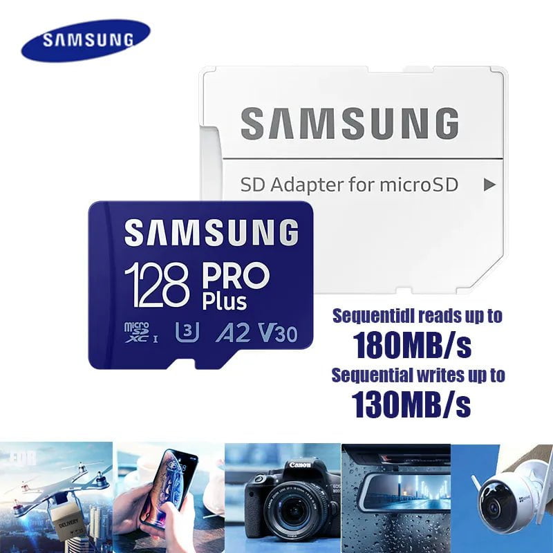 Storazone 128GB U3 R180MBs SAMSUNG Original Micro SD 64GB Memori Memory Card C10 TF MicroSD TF Cards SDXC 128GB 256GB 512GB U3 4K For Phone Drone Camera