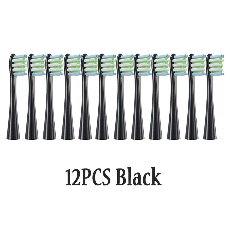 Storazone 12Black 12PCS Replacement Brush Heads for Oclean X/ X PRO/ Z1/ F1/ One/ Air 2 /SE Sonic Electric Toothbrush DuPont Soft Bristle Nozzles