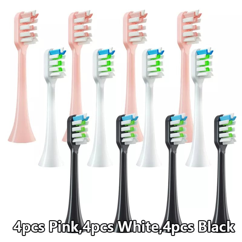 Storazone 12pcs 3colors 12pcs for SOOCAS X3/X3U/X5 Replacement Toothbrush Heads Clean Tooth Brush Heads Sonic Electric Toothbrush Soft Bristle Nozzles
