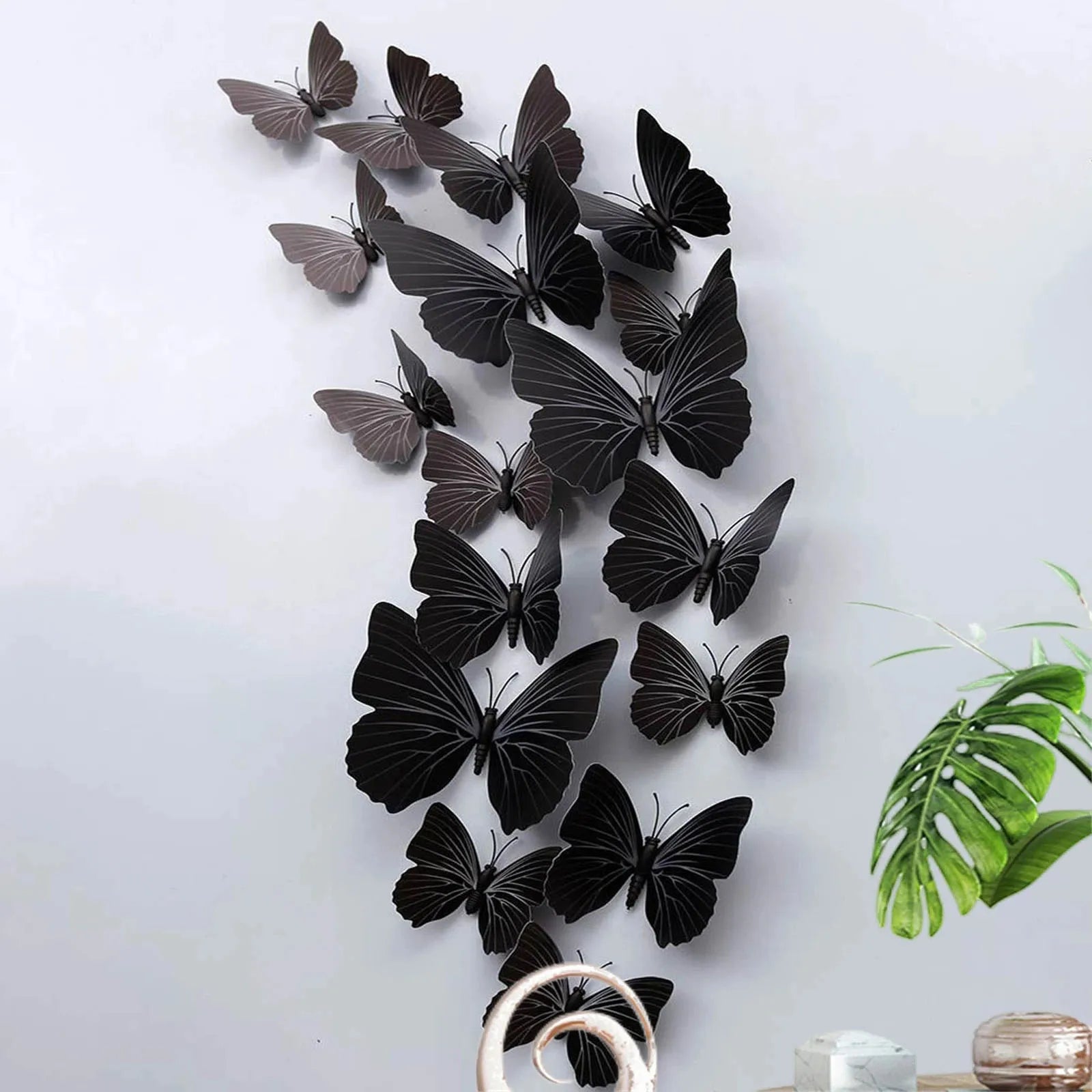 Storazone 12Pcs 3D Butterfly Wall Stickers PVC Self Adhesive Wallpaper Colorful Butterfly Wall Sticker Living Room Window Decal Home Decor
