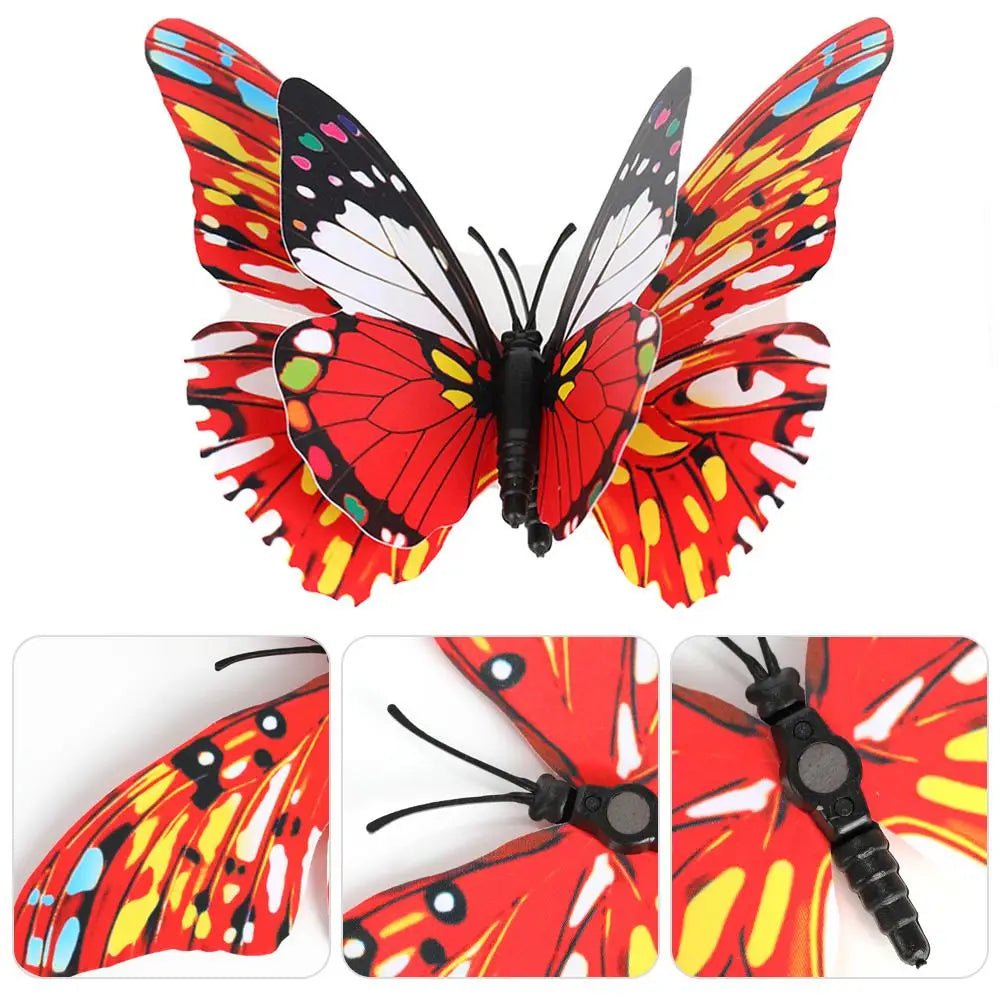 Storazone 12Pcs 3D Butterfly Wall Stickers PVC Self Adhesive Wallpaper Colorful Butterfly Wall Sticker Living Room Window Decal Home Decor
