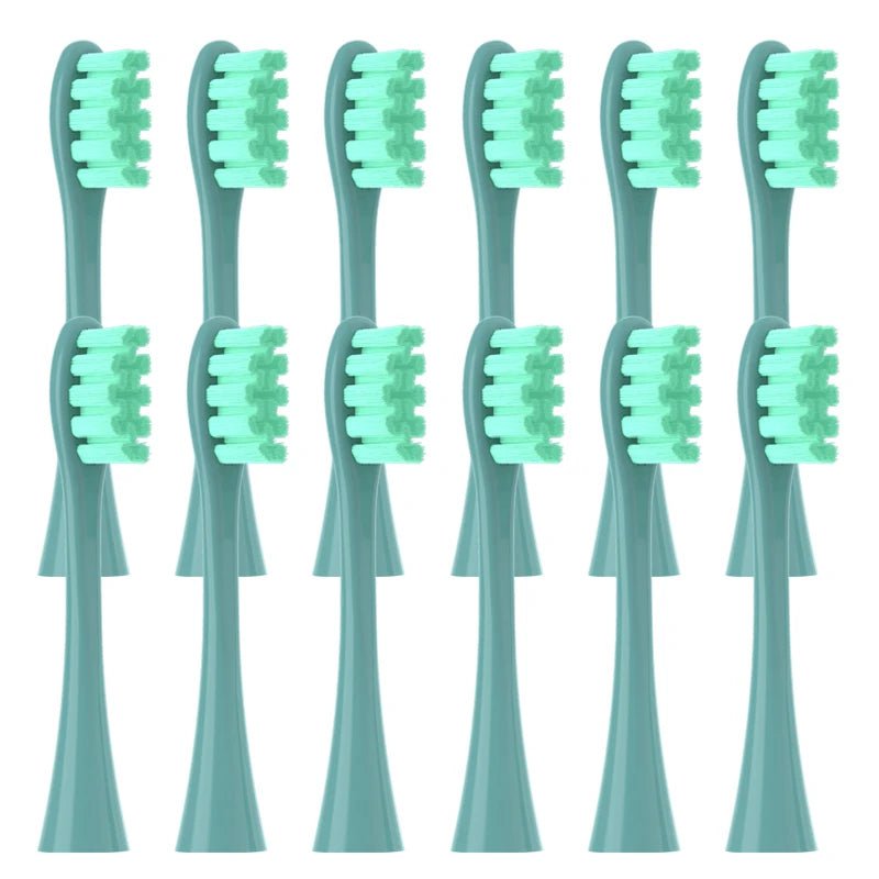 Storazone 12pcs Green 12PCS Replacement Brush Heads for Oclean X/ X PRO/ Z1/ F1/ One/ Air 2 /SE Sonic Electric Toothbrush DuPont Soft Bristle Nozzles