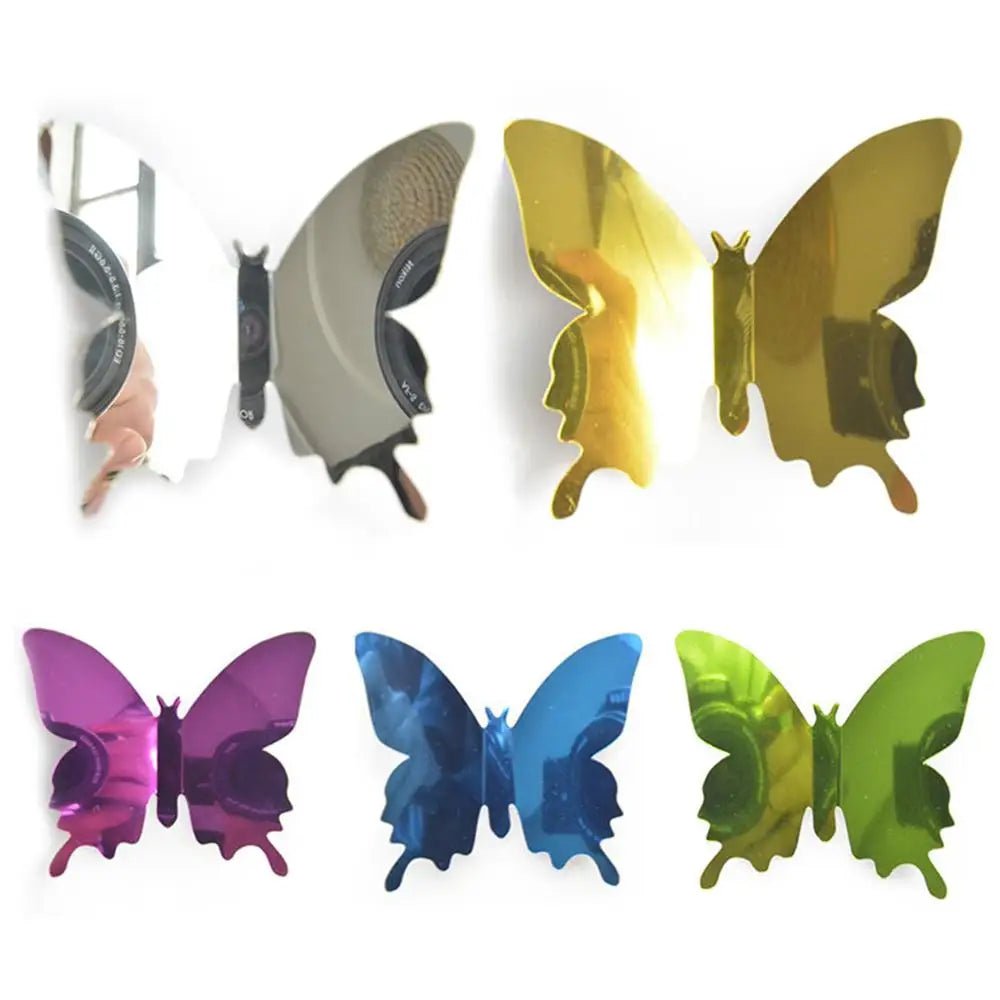 Storazone 12Pcs/lot 3D Butterfly Mirror Wall Sticker Decal Wall Art Removable Wedding Decoration Kids Room Decoration Sticker