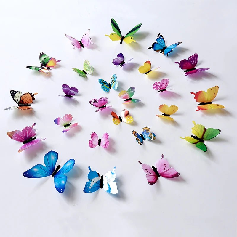 Storazone 12Pcs/Set Luminous Butterfly Wall Stickers Living Room Butterflies For Wedding Party Decoration Home 3D Fridge Decals Wallpaper