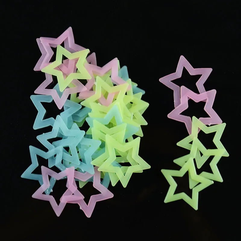 Storazone 13 50pcs 3D Stars Glow In The Dark Wall Stickers Luminous Fluorescent Wall Stickers For Kids Baby Room Bedroom Ceiling Home Decor