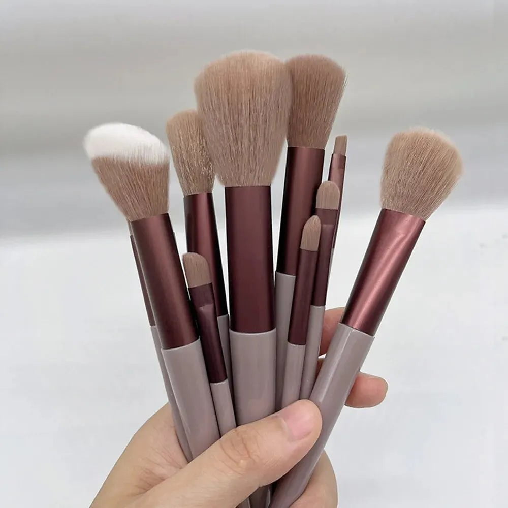 Storazone 13 PCS Makeup Brushes Set Eye Shadow Foundation Women Cosmetic Brush Eyeshadow Blush Beauty Soft Make Up Tools Bag