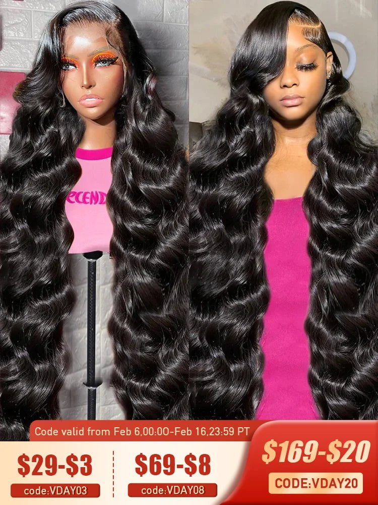 Storazone 13x4 HD Lace Wig / CHINA / 6inches | 180density 300% High Density 13x6 HD Transparent Body Wave Lace Frontal Human Hair Wig 30 40 Inch 13x4 Lace Front Wig PrePlucked For Women