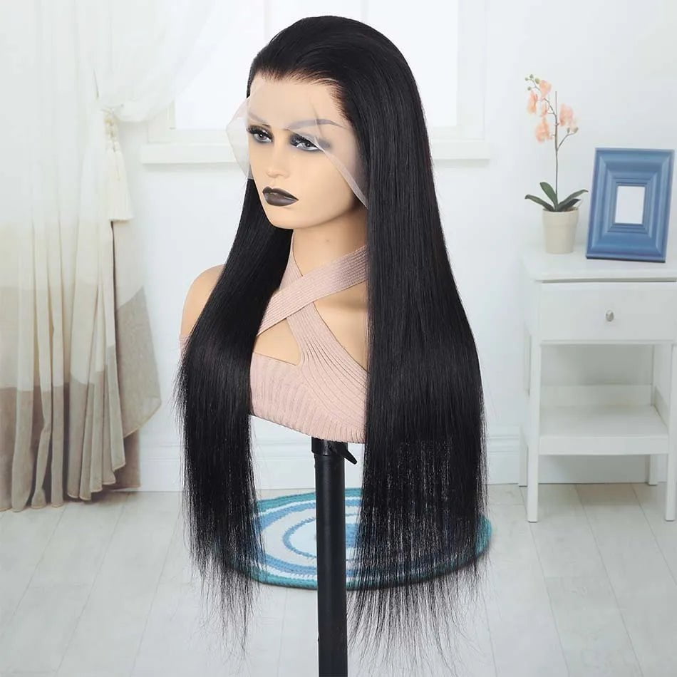 Storazone 13x4 Lace Front Wig / CHINA / 10inches | 150 Straight Lace Front Human Hair Wigs Transparent 13x4 Lace Frontal Human Hair Bleached Invisible Knots Wig For Women Natural Hair