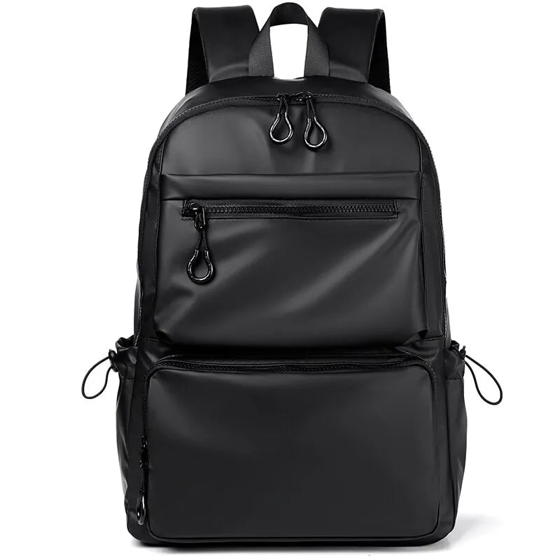 Storazone 14 inch / black A 14 Inch Men's Backpack Large Capacity Travel Leisure Solid Color Pu Computer Backpack Fashion Men And Women Students Schoolbag