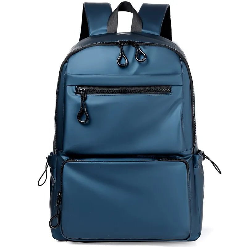 Storazone 14 inch / Blue A 14 Inch Men's Backpack Large Capacity Travel Leisure Solid Color Pu Computer Backpack Fashion Men And Women Students Schoolbag