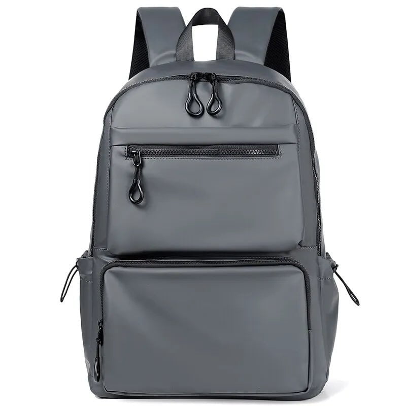 Storazone 14 inch / Gray A 14 Inch Men's Backpack Large Capacity Travel Leisure Solid Color Pu Computer Backpack Fashion Men And Women Students Schoolbag