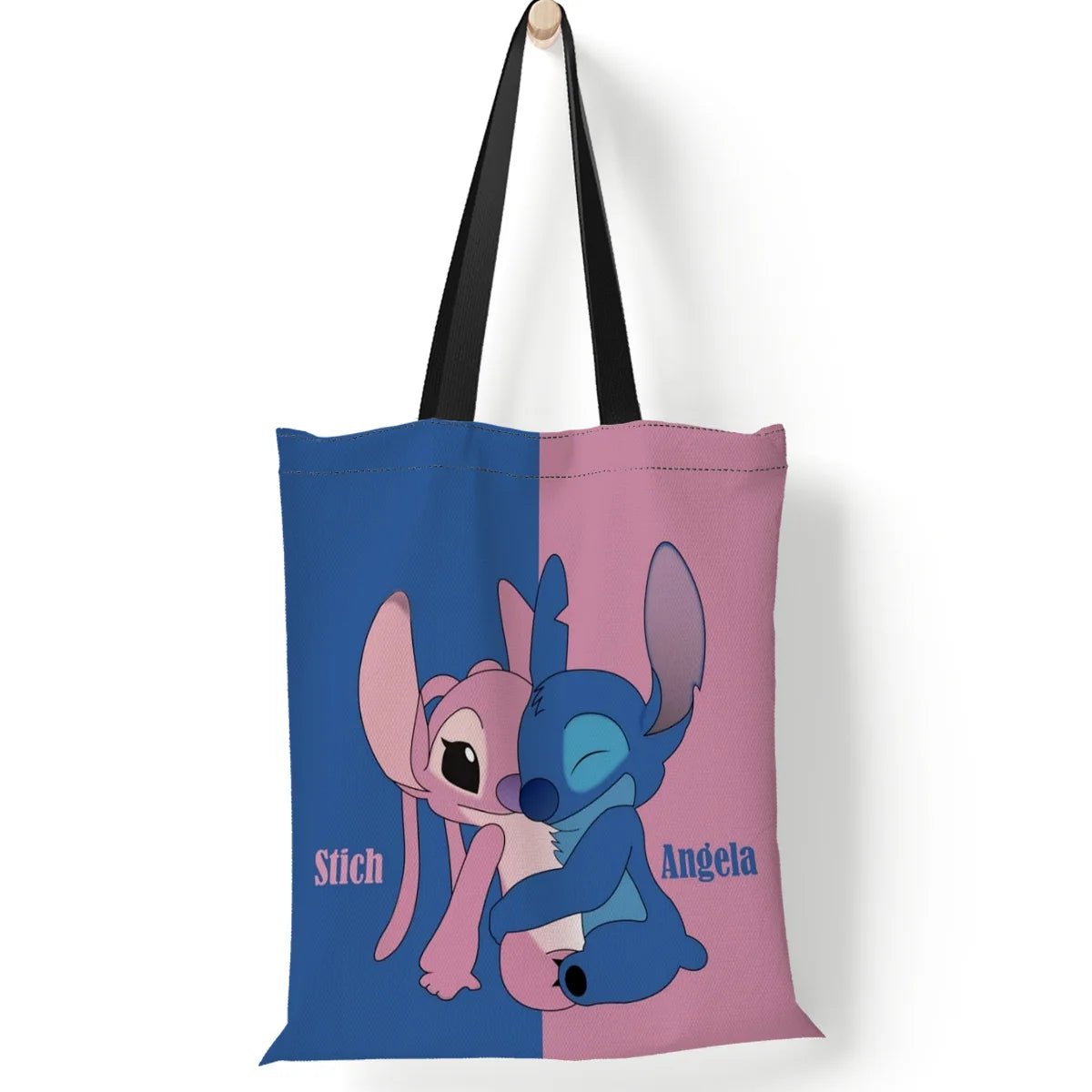 Storazone 15-35x40cm Disney Stitch Tote Bags Anime Lilo and Stitch Women's Canvas Handbags 35x40cm Large Capacity Shopping Bags Girls Gifts