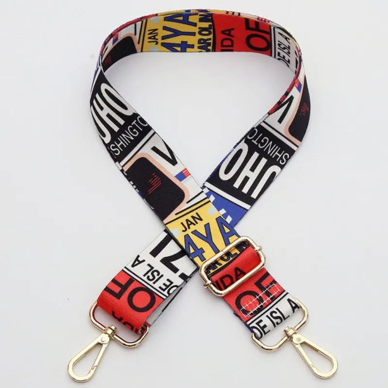 Storazone 15 / Gold buckle Women Colorful Fabric Shoulder Strap Lady Bag Accessories Adjustable Removable Wide Shoulder Crossbody Messenger Nylon Bag Strap