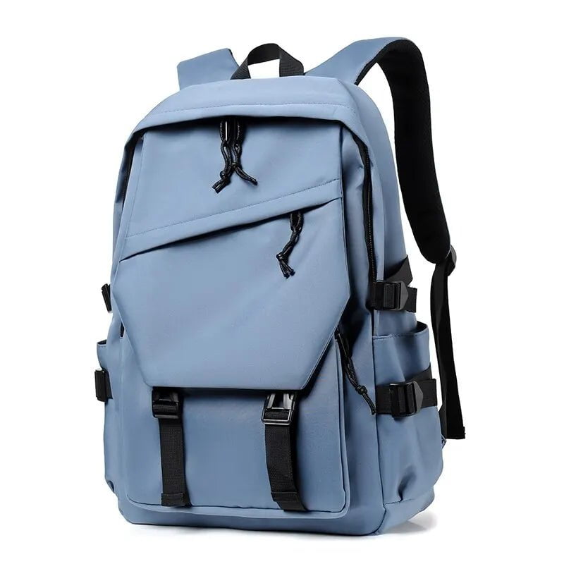 Storazone 15 inch / Blue One 15 Inch Polyester Waterproof Solid Color Simple Men's Backpack Fashion Couple Student Computer Backpack