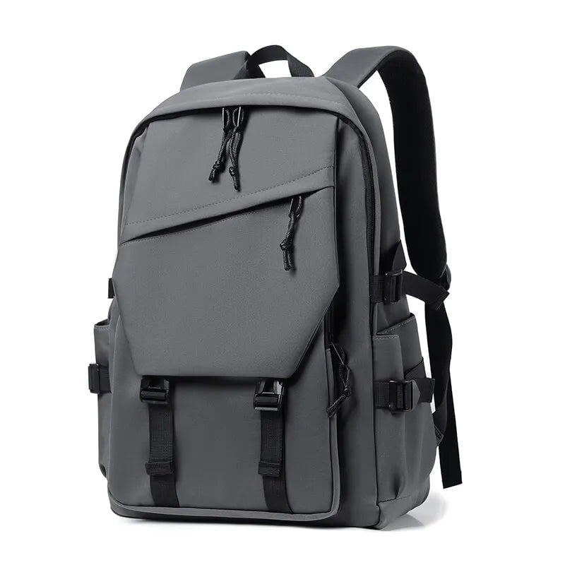 Storazone 15 inch / gray One 15 Inch Polyester Waterproof Solid Color Simple Men's Backpack Fashion Couple Student Computer Backpack