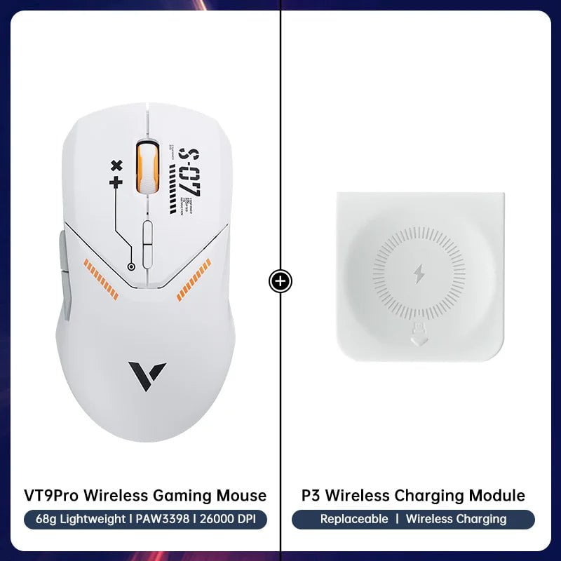 Storazone 15 Rapoo VT9PRO Wireless Gaming Mouse Esports Grade 68g Ultra-Light 26000DPI 8 Buttons Optical PAW3398 Computer Mouse For Laptop PC