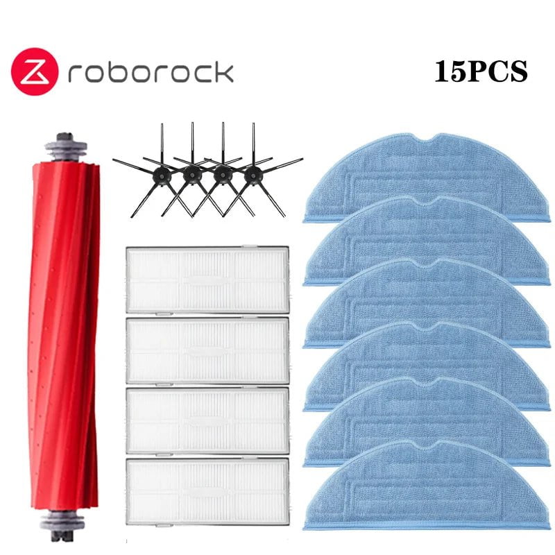 Storazone 15PCS 1 Roborock S7 S70 S7Max T7S T7S Plus Robot Vacuum  Cleaner Accessories Main Brush cover Hepa Filter Mop Pad Spare Parts