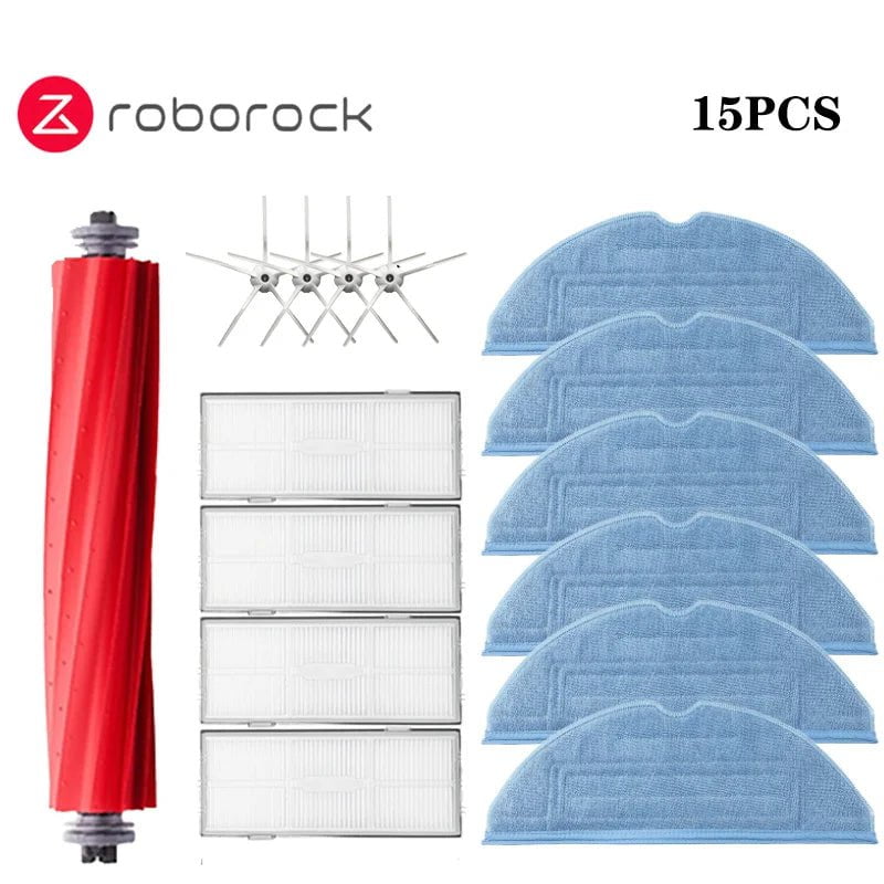 Storazone 15PCS Roborock S7 S70 S7Max T7S T7S Plus Robot Vacuum  Cleaner Accessories Main Brush cover Hepa Filter Mop Pad Spare Parts