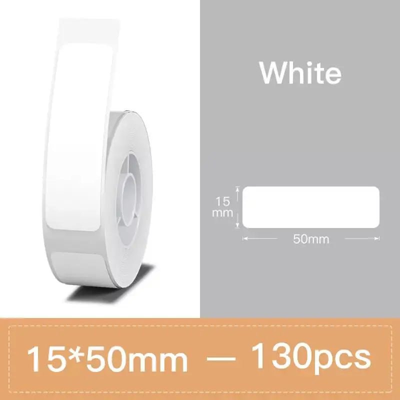 Storazone 15x50mm 130pcs Niimbot White Label Thermal Paper for D11 D110 D101 Printer  Label Sticker Paper Roll Waterproof Anti-Oil Tear-Resistant