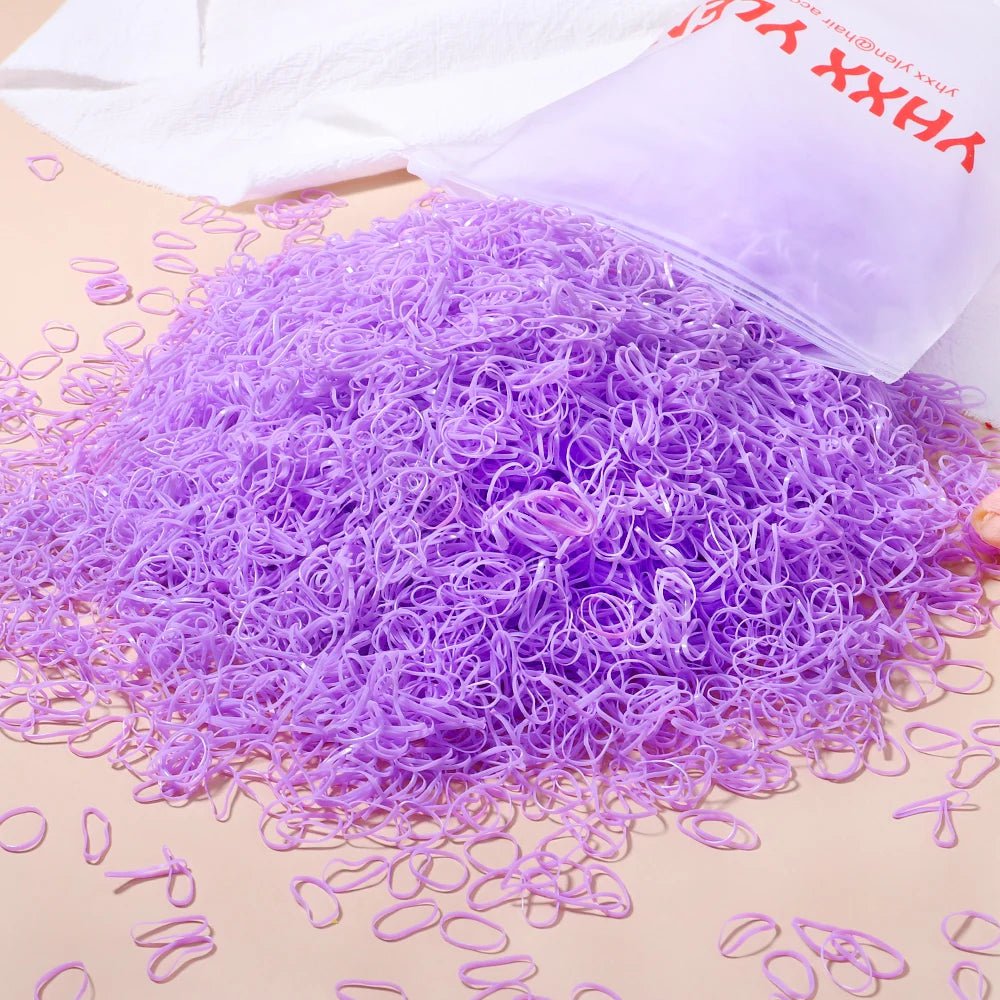 Storazone 16 / 2000pcs 500/1000/2000pcs Girls Colourful Disposable Rubber Band Hair Ties Headband Children Ponytail Holder Bands Kids Hair Accessories