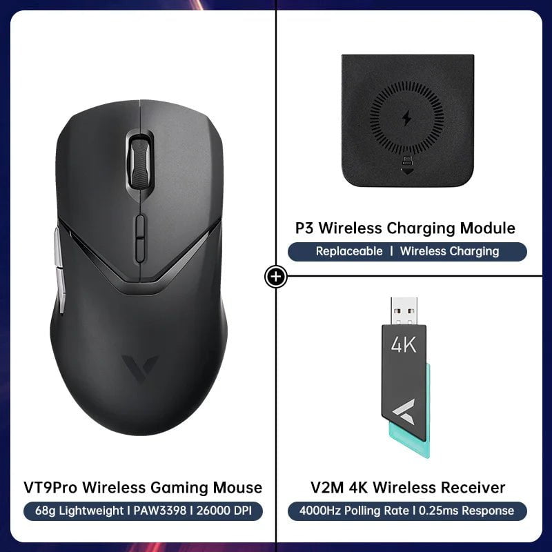 Storazone 16 Rapoo VT9PRO Wireless Gaming Mouse Esports Grade 68g Ultra-Light 26000DPI 8 Buttons Optical PAW3398 Computer Mouse For Laptop PC