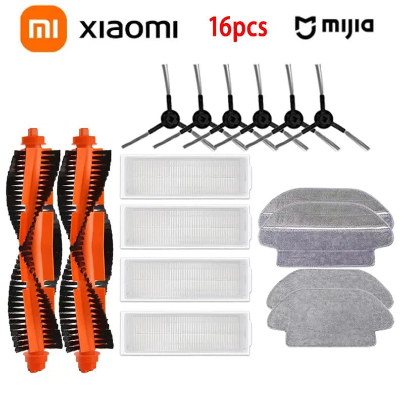 Storazone 16PCS Xiaomi Mijia Mi Robot Vacuum-Mop Pro STYTJ02YM 2S / 3C / Conga 3490 Viomi V2 PRO V3 SE Main Side Brush Hepa Filter Mop Part